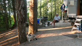 Nanaimo Lakes - Mandy checking out the site