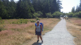Easte Sooke RP - walking with our new backpacks