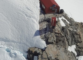 A rescue hut high in the mountains