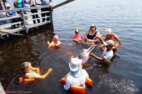 Feeding the pink dolphins