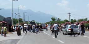 Road block--I took quick pic. after turning around