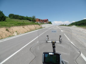 Approaching another empty village in Bosnia