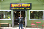 Spook Cave - Jody at  the Entrance