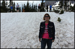Glacier - Jody Playing in Snow at the Summit