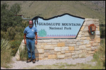 Rick at Gudalupe Mountain National Park Entrance