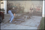 Rick & Jimmy Moving the Frame into the Garage
