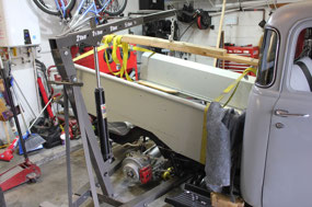 Lifting Bed Into Place