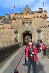 Edinburgh Castle - Jody at the Entrance