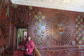 Blair Castle - Jody at the Gun Wall