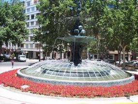 Gorgeous fountains adorn many of the plazas