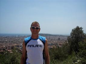 Montjuic is hill in background where Olympics held