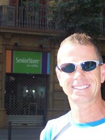 Lee waiting for his favorite store to open!