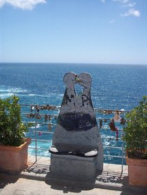 Hanging on the rail are sets of interlocked locks