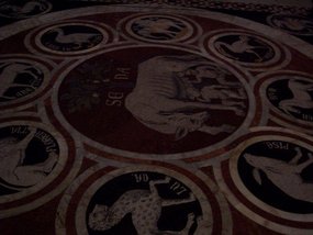 56 large inlaid-marble floor mosaics