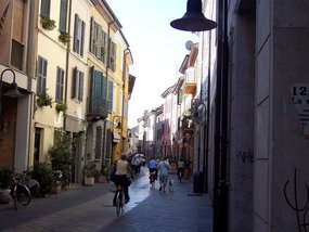 Large old town is full of bikes and free of cars