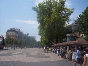 US Embassy on left with Danube on other side