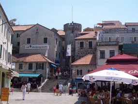 Plaza in pretty town of Herceg Novi