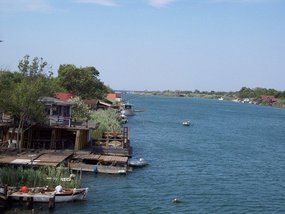 Bojana River forms part of border w/Albania