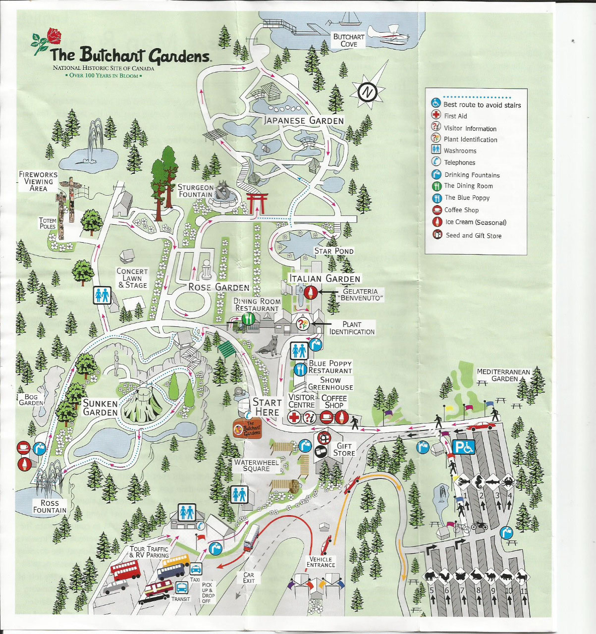 Butchart Gardens Map