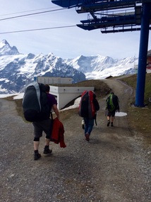 Heading to the take-off site at First