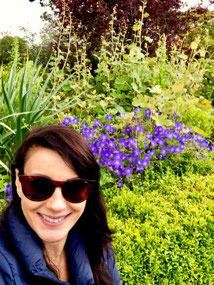 Admiring the flowers in the Dublin Botanic Gardens