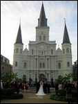 The wedding with St Louis Cathedral in the backgr