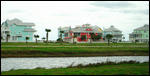 Interesting seawall neighbourhood of pastel houses