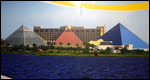 The three pyramids at Moody Gardens.