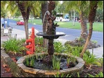 the little fountain at the front