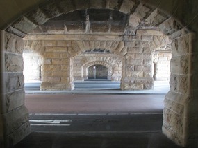 the road showing the old bridgeworks