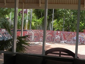 the wall at the hotel