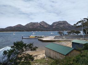 From the bank above the slipway at Coles Bay