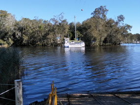 Ferry on opposite side