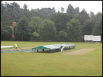 Covers are on and the rain is falling