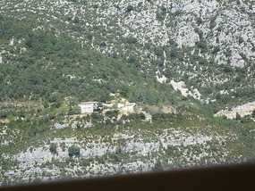 Canyon view of rock face