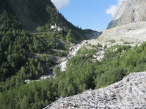 Church on a crest Mont Blanc