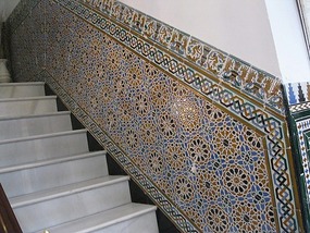 Hotel Amadeus tile on staircase