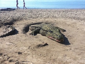 Marbella Sand Sculpture Crocodile