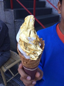 Gold leaf ice-cream 