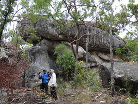 Willie & Sher below Rainbow Serpent birthing 