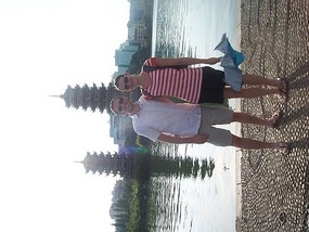 Lake with pagodas