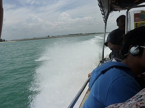 The speedboat to the island