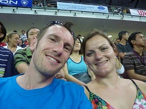 Waiting for the tennis to start