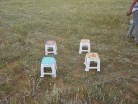 Our chairs for lunch on day 1