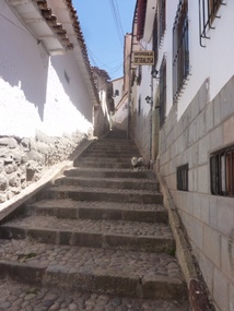 The steps to our hostel