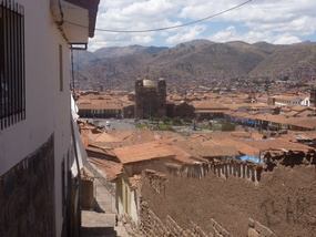 The view of the city from the steps