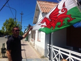 The Welsh flag flying high