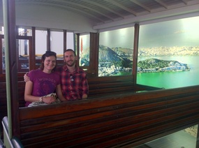 Old style train for going up to the Christ