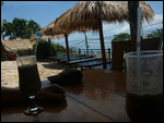 iced coffee with view