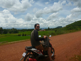 David on his moped